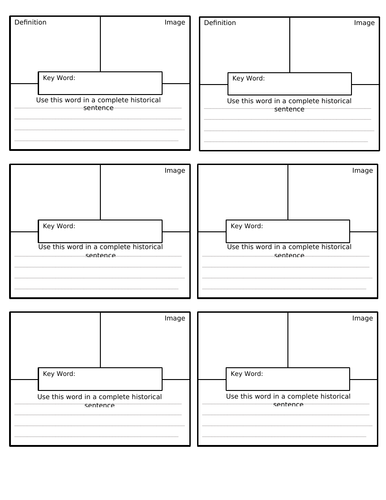 Key Word Cards | Teaching Resources