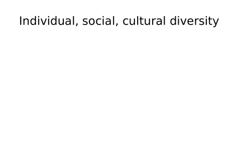 OCR Individual, Social, and Cultural Diversity
