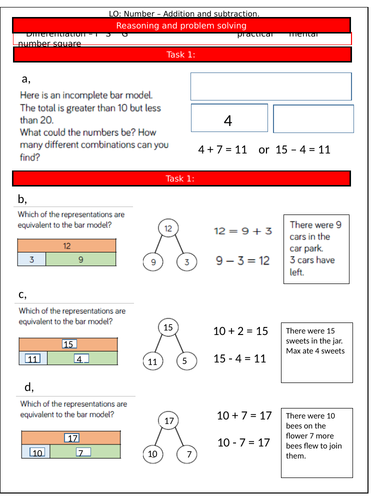 addition and subtraction reasoning and problem solving year 4