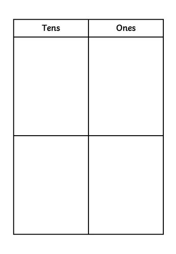 Place Value Grid Tens and Ones