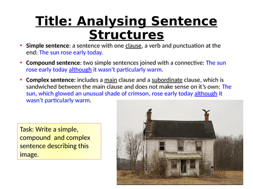 Varying sentence structures in descriptive writing and the Oxford comma