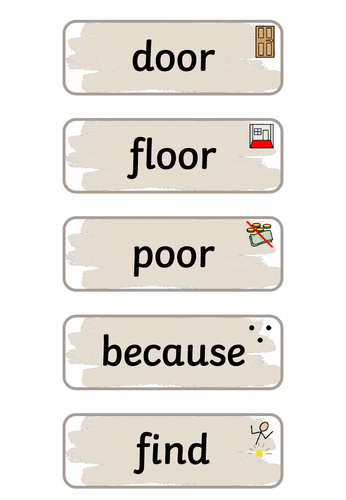 Year 1 and 2 CEW Flashcard with widgit icon