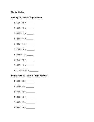 Mental Maths