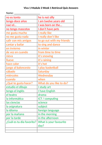 Viva 1 Module 3 Retrieval Quizzes