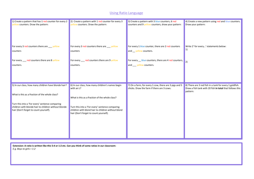 Using Ratio Language
