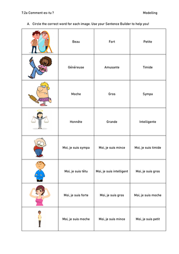 Describing People Worksheet