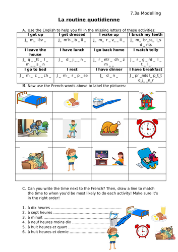 Daily Routine Worksheet