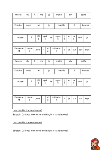 Daily Routine Worksheet Activities