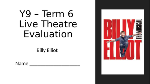 Live Theatre Review unit for KS3 Drama