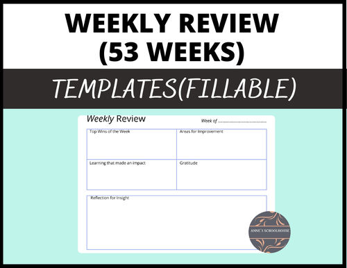 Weekly Review Templates (53 Weeks)