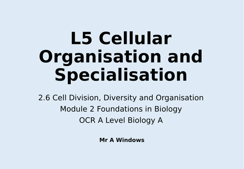 Cell Division - A Level Biology