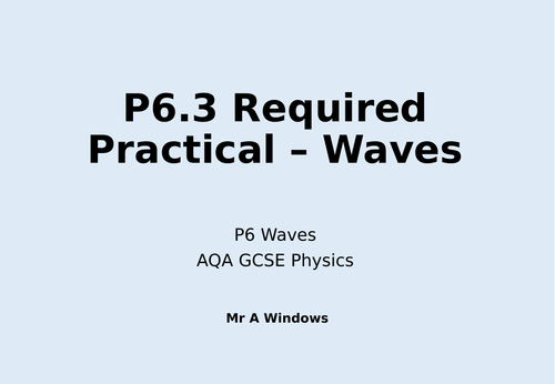 P6 Waves Aqa Gcse Sciencephysics 9 1 Teaching Resources 6556