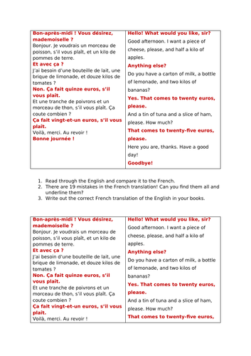 WHAT IS THE DIFFERENCE BETWEEN FAIRE LES COURSES AND visual data 7