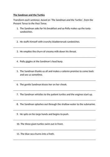 Transform PRESENT to PAST Tense in Sentences