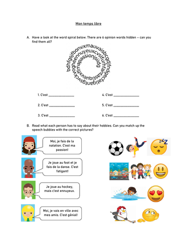 Free time worksheet