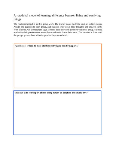 A rotational model of learning: difference between living and nonliving ...
