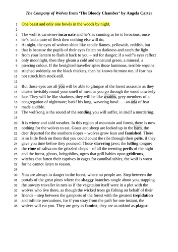 AQA English Language Paper 1: Q2 Company of Wolves