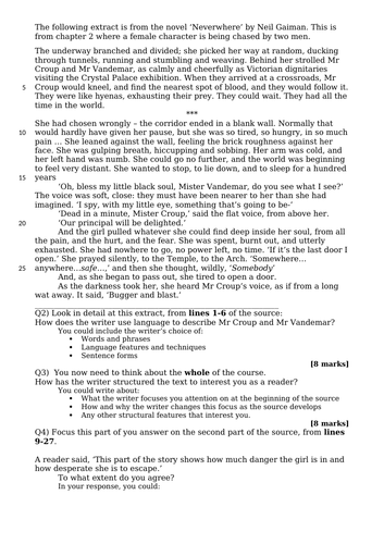 AQA English Language Paper 1: Section A (Neverwhere)