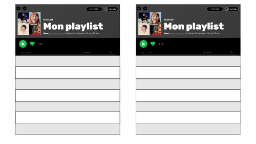 Spotify playlist template