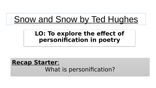 KS3 Poetry: Snow and Snow