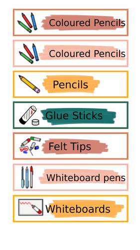 EDITABLE Tray Labels Muted Rainbow