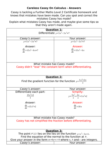 Careless Casey - Calculus