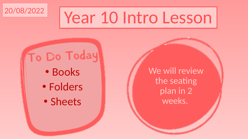 KS4 EDEXCEL GSCE Intro Lessons