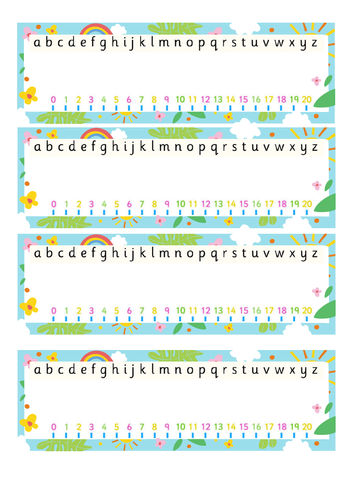 Desk Name Alphabet Numberline - Editable