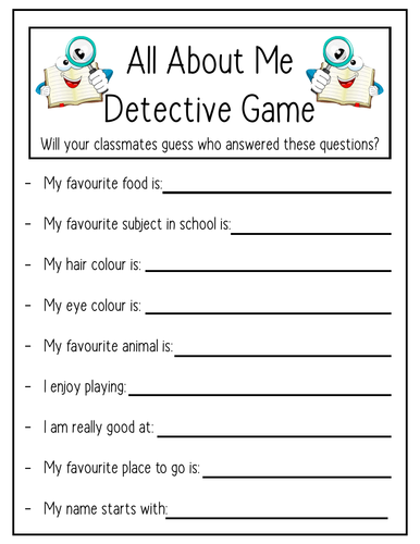 Get to Know Me Detective Game