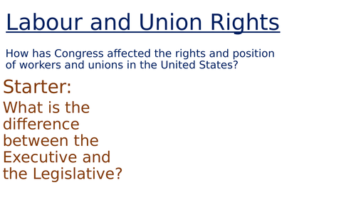 Lesson 13 - Civil Rights - Labour Rights and Congress