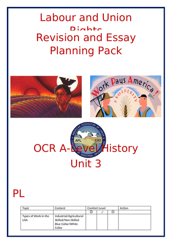 Civil Rights - Essay Revision Pack - Labour Rights