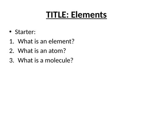 Elements