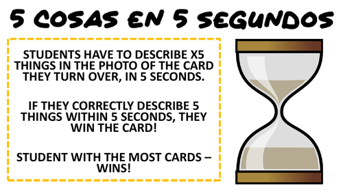 GCSE Spanish Photo-card 5 Second Game