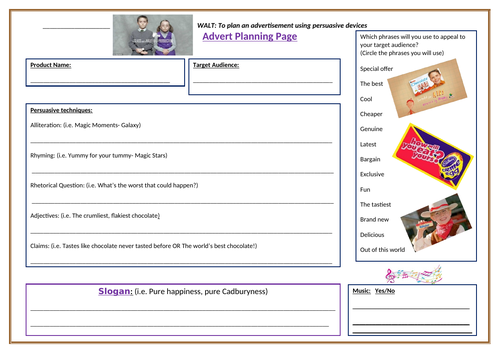 Advert Planning Page- Persuasion