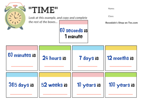 A FREE & FUN Worksheet on Time, Days, Weeks, Months & Years | HOW MANY