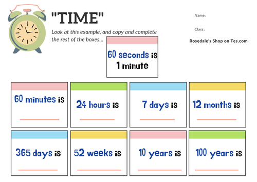 A FREE & FUN Worksheet on Time, Days, Weeks, Months & Years | HOW MANY? | Quiz Questions & Answers