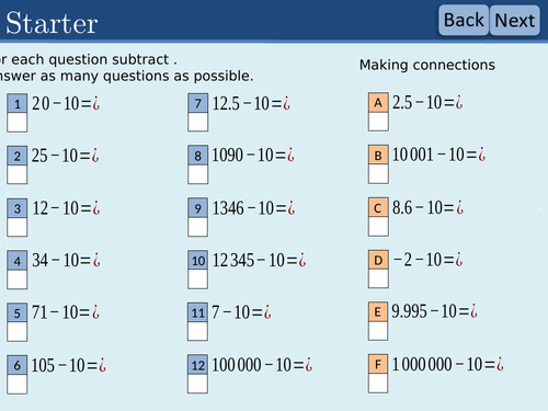 Adding and subtracting