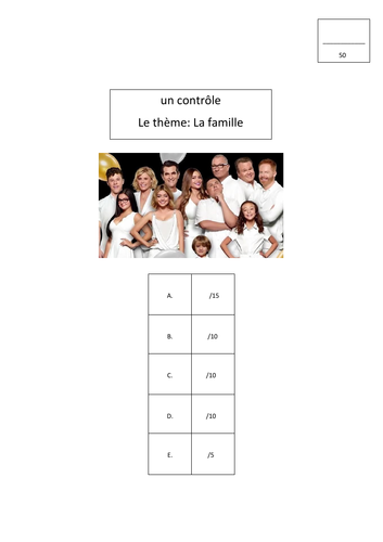 KS4 French: family / adjectives - end of unit test