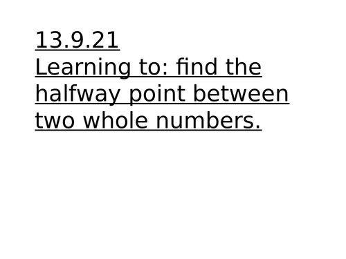 Y6 Maths: Find the midway point