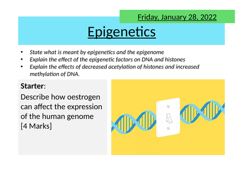 AQA 20.4 Epigenetics