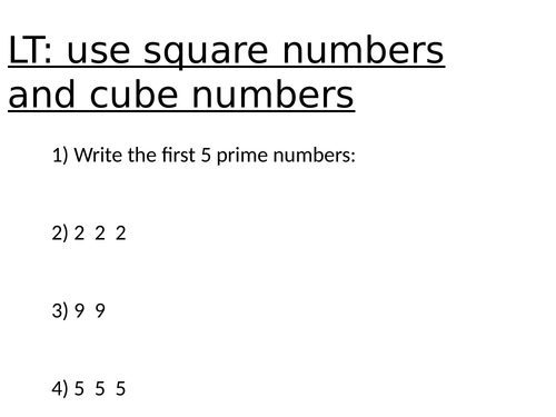 Y6 Maths: Recognise square and cube numbers