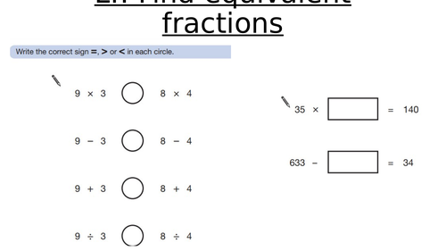 Y6 Maths; Find equivalent fractions