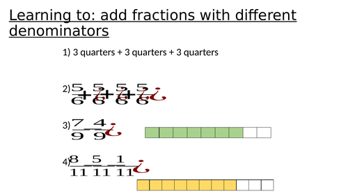 y6-maths-add-fractions-with-different-denominators-2-lessons