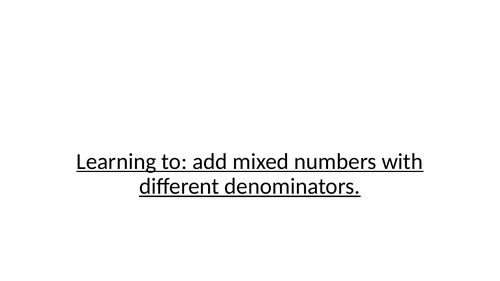 Y6 Maths: Add mixed number fractions