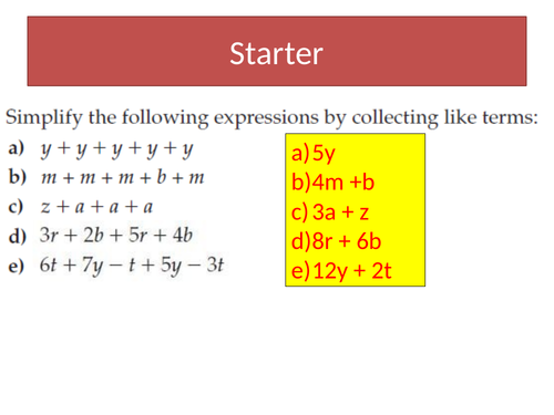 Algebra - Powerpoint: Multiplying and Dividing Expressions
