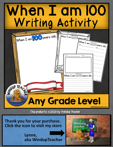 100th Day of School Writing Activity