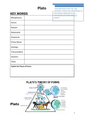 OCR Alevel: Plato & Aristotle Work booklet