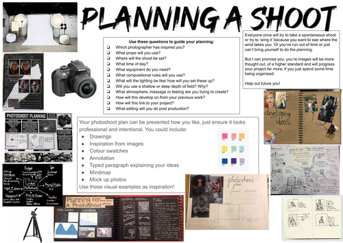 Photography- Planning a photoshoot A3 guide | Teaching Resources