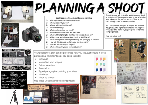 Photography- Planning a photoshoot A3 guide