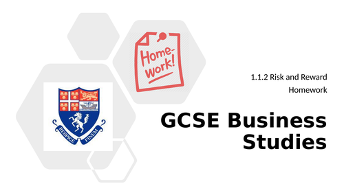 GCSE Business - 1.1.2 - Risk and Reward  (Complete topic resources)